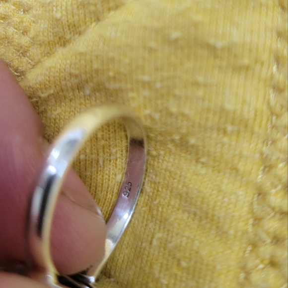 Sterling Crescent Moon with Copper Purple Turquoise size 9 - Picture 5 of 5